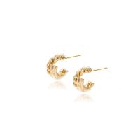 Brass Stud Earring, gold color plated, for woman, 15x7mm, Sold By Pair