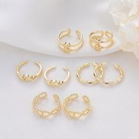 Brass Cuff Finger Ring gold color plated & for woman & hollow 16*11mm 17*2.5mm 16*7.5mm 16.5*6mm Sold By PC