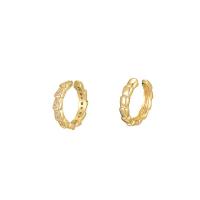 Pendientes Ear Cuff, metal, chapado en color dorado, micro arcilla de zirconia cúbica & para mujer, 15x3mm, Vendido por Par