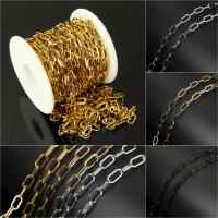 Stainless Steel Oval Chain, plated, durable, more colors for choice, 10x5x1mm, 10m/Spool, Sold By Spool