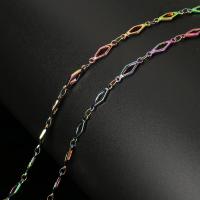 Stainless Steel Bar Chain, colorful plated, durable & DIY, 13x4x1mm, 10m/Spool, Sold By Spool