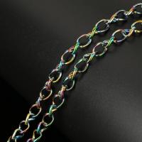 Nehrđajući čelik nakit lanac, pozlaćen, Održivi & twist ovalni lanac, 8.50x6.50x1.50mm, 10m/spool, Prodano By spool