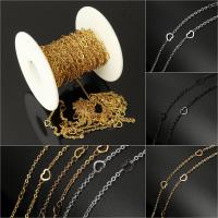 Nerezová ocel šperky řetěz, Nerez, Udržitelné & heart chain, více barev na výběr, 6.50x5x0.50mm, 10m/spool, Prodáno By spool