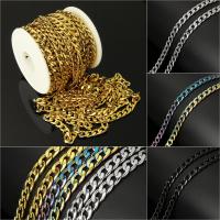 Stainless Steel Curb Chain, plated, durable, more colors for choice, 10x7x2mm, 10m/Spool, Sold By Spool