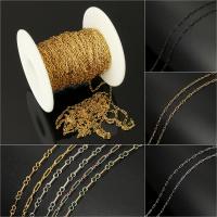 Nehrđajući čelik nakit lanac, pozlaćen, Održivi, više boja za izbor, 5x2x0.50mm, 10m/spool, Prodano By spool