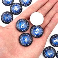 Glass Cabochons Round plated Zodiac symbols jewelry & DIY Sold By Bag