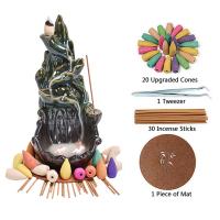 Backflow Incense Burner, Porcelain, plated, for home and office & durable, 270x172x155mm, Sold By PC