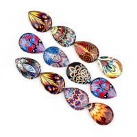Glass Cabochons Teardrop plated time gem jewelry & DIY Sold By Bag