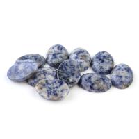 Natural Gemstone Cabochons, Blue Speckle Stone, Oval, plated, DIY & different size for choice, more colors for choice, 10PCs/Bag, Sold By Bag