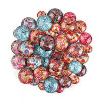 Glass Cabochons, Round, plated, time gem jewelry & DIY & different size for choice, more colors for choice, 20PCs/Bag, Sold By Bag