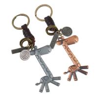 Zinklegierung Schlüssel Verschluss, mit PU Leder, für den Menschen, keine, frei von Nickel, Blei & Kadmium, 125x32mm, verkauft von PC