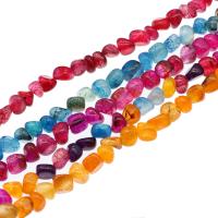 Nádúrtha Crackle Agate Beads, neamhrialta, DIY, dathanna níos mó le haghaidh rogha, 8x10mm, Díolta De réir Snáithe