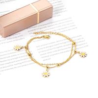 Stainless Steel Jewelry Bracelet Daisy plated fashion jewelry & for woman Sold By Pair