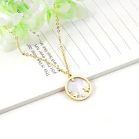 Stainless Steel Jewelry Necklace with White Shell 14K gold plated fashion jewelry & for woman Sold By PC