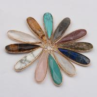 Gemstone Pendants Jewelry Natural Stone with Zinc Alloy DIY Sold By PC