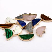 Gemstone Pendants Jewelry Natural Stone with Zinc Alloy DIY Sold By PC