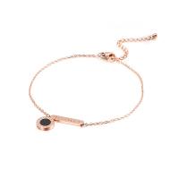 Fashion Jewelry Anklet, Acier titane, Plaqué de couleur d'or rose, pour femme, Vendu par Environ 8.66 pouce brin