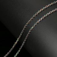 Овальный цепь из нержавеющей стали, нержавеющая сталь, Другое покрытие, Устойчивого, 3x2x0.50mm, 10м/Золотник, продается Золотник