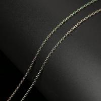 Овальный цепь из нержавеющей стали, нержавеющая сталь, разноцветная плакировка, Устойчивого, 2x1.20x0.20mm, 10м/Золотник, продается Золотник