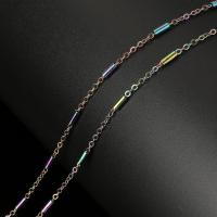 Łańcuch Biżuteria ze stali nierdzewnej, Stal nierdzewna, Powlekane, Zrównoważonego, 5x2x2mm,1.5mm, 10m/szpula, sprzedane przez szpula