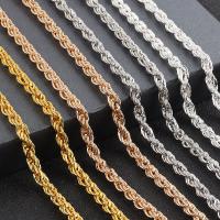 Железо Ожерелье цепь, Другое покрытие, Французская веревочной цепь & ювелирные изделия моды & DIY, Много цветов для выбора, продается PC