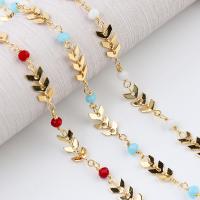 Brass Beading Chains plated fashion jewelry & DIY & bar chain nickel lead & cadmium free Sold By Bag