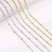Stainless Steel Necklace Chain plated fashion jewelry & DIY & ball chain Length 17.7 Inch Sold By Bag