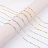 Stainless Steel Necklace Chain, plated, fashion jewelry & DIY & twist oval chain, more colors for choice, 2x4mm, Length:17.7 Inch, 5PCs/Bag, Sold By Bag