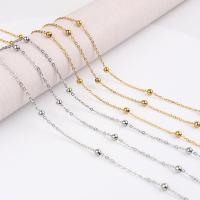 Stainless Steel Necklace Chain plated fashion jewelry & DIY & ball chain Length 17.7 Inch Sold By Bag