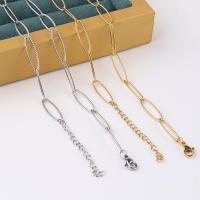 Stainless Steel Necklace Chain plated fashion jewelry & DIY & oval chain Sold By Bag