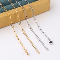 Stainless Steel Necklace Chain plated fashion jewelry & DIY & oval chain Sold By Bag