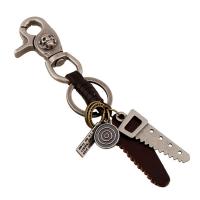 Zinc Alloy Key Clasp with PU Leather for man nickel lead & cadmium free 170mm Sold By PC