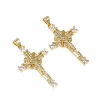 Cubic Zirconia Micro Pave Brass Pendant micro pave cubic zirconia golden Approx 5mm Sold By PC