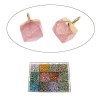 Biżuteria wisiorki kamienie, Mosiądz, ze Kamień szlachetny, fasetowany, dostępnych więcej kolorów, 12x8x8mm, sprzedane przez PC