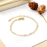 Stainless Steel Jewelry Bracelet plated fashion jewelry & heart chain & for woman Sold By Strand