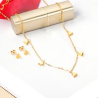 Stainless Steel smycken Ställer, örhänge & halsband, ROSTFRITT STÅL, plated, 2 stycken & mode smycken & för kvinna, fler färger för val, Säljs av Ställ