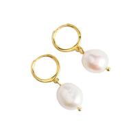 Freshwater Pearl Earrings, 925 Sterling Silver, with Freshwater Pearl, plated, for woman, more colors for choice, 12x27mm, Sold By Pair