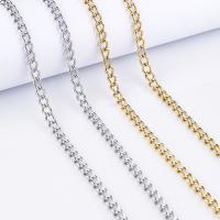 Stainless Steel Jewelry Chain, plated, fashion jewelry & DIY & twist oval chain, more colors for choice, nickel, lead & cadmium free, 7x5x1.20mm, 5m/Spool, Sold By Spool