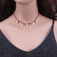 Messing Halskette, Modeschmuck & für Frau & mit Strass, keine, frei von Nickel, Blei & Kadmium, 35CM+10cm, verkauft von Strang