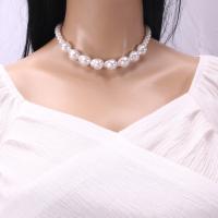 Collar de perlas de plástico, aleación de zinc, con Perlas plásticas, Joyería & para mujer, libre de níquel, plomo & cadmio, Vendido por Sarta