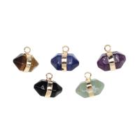 Gemstone Pendants Jewelry, Brass, with Gemstone, more colors for choice, 17x10x10mm, Sold By PC