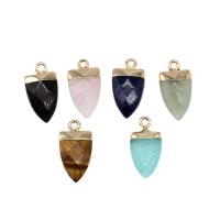 Gemstone Pendants Jewelry, Brass, with Gemstone, faceted, more colors for choice, 20x10x5mm, Sold By PC