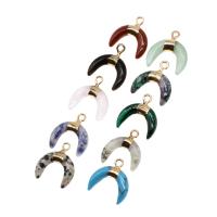 Gemstone Pendants Jewelry, Brass, with Gemstone, more colors for choice, 16x18x4mm, Sold By PC