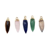 Bijoux Pendentifs en pierres gemmes, laiton, avec pierre gemme, facettes, plus de couleurs à choisir, 24x8x8mm, Vendu par PC