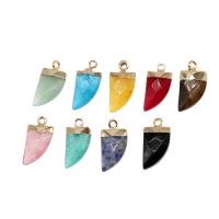 Gemstone Pendants Jewelry, Brass, with Gemstone, faceted, more colors for choice, 20x11x6mm, Sold By PC