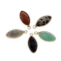 Gemstone Pendants Jewelry, Brass, with Gemstone, more colors for choice, 20x9x4mm, Sold By PC