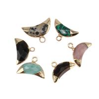 Gemstone Pendants Jewelry, Brass, with Gemstone, faceted, more colors for choice, 18x12x4mm, Sold By PC
