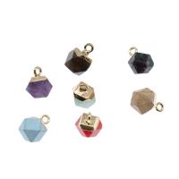 Gemstone Pendants Jewelry, Brass, with Gemstone, faceted, more colors for choice, 12x8mm, Sold By PC