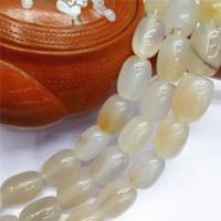 calcedonio perla, Tamburo, lucido, beige, 13x18mm, Appross. 22PC/filo, Venduto per Appross. 15 pollice filo
