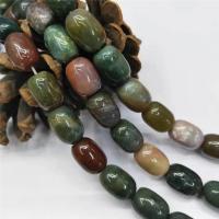 Natural Indian Agate Beads, Drum, polished, 13x18mm, Approx 22PCs/Strand, Sold Per Approx 15 Inch Strand